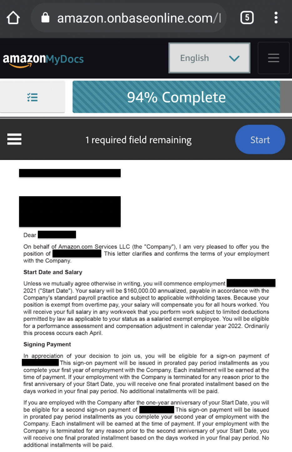 Amazon Operations Manager Offer Letter 2024 Company Salaries